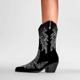 Rafaela Crystal Western Ankle Boots