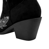 Rafaela Crystal Western Ankle Boots