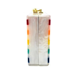 Rainbow Stripe Acrylic Evening Box Clutch watereverysunday