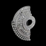 Rayna Art Deco CZ Crystal Statement Brooch