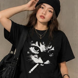 Rebel Cat Graphic Unisex T-Shirt