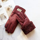 Sheepskin Shearling Wool Fur Gloves 
