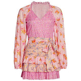 Reese Pink Floral Ruffled Mini Dress watereverysunday