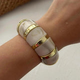 Regina Vintage Acrylic Resin Ivory Bangle Bracelets
