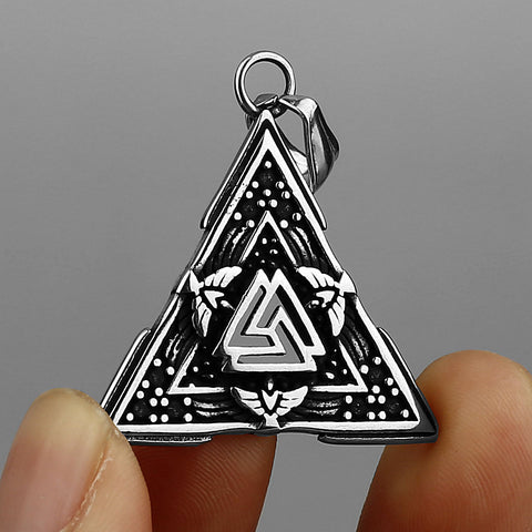 Dimond Triangle Rune Retro Triangle Raven Rune Necklace watereverysunday