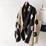 Retro Floral Cashmere Shawl Scarves