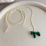 Retro Horse Charm Pendant Long Rope Necklaces