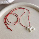 Retro Horse Charm Pendant Long Rope Necklaces