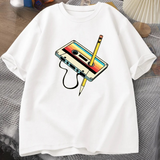Retro Cassette Tape Pencil T Shirts