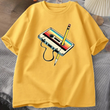 Retro Cassette Tape Pencil T Shirts