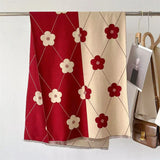 Retro Floral Cashmere Shawl Scarves