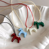 Retro Horse Charm Pendant Long Rope Necklaces