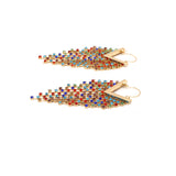 Rhinestone Cascade Tassel Hoop Earrings - 4 Colors watereverysunday