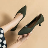 Ribbed Upper Basic Kitten Heel Pumps watereverysunday