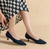 Ribbed Upper Basic Kitten Heel Pumps watereverysunday