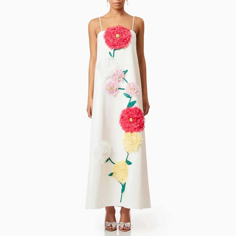 Rosalie Bloom Appliqué Maxi Dress