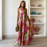 Rosalie Floral Print Strapless Maxi Dress