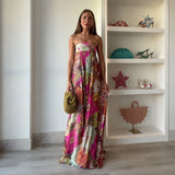 Rosalie Floral Print Strapless Maxi Dress