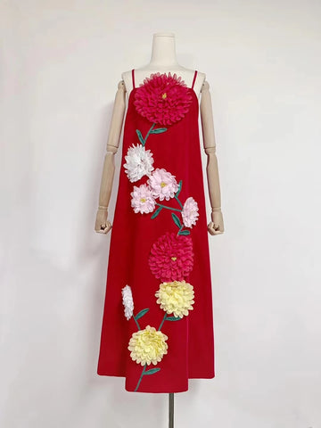 Rosalie Bloom Appliqué Maxi Dress
