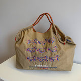 Running Horses Embroidery Casual Canvas Tote watereverysunday