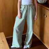 Harper Pin Check Casual Drawstring Pants
