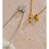 Chic CZ Multi Rectangle Charm Pendant Necklace