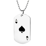 Ace of Spade ID Tag Pendant Necklace