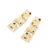 Tatiana Textured Metal Square Drop Earrings