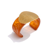 Cara Resin & Gold Sculptural Cuff Bracelet