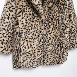 Agnete Faux Fur Leopard Midi Coat