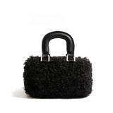 Ona Faux Lambs Wool Mini Bowling Handbag