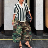 Sierra Camo Wide-Leg Culotte Pants