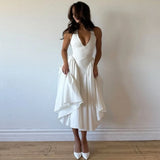 Tanya Deep V-Neck Halter Dress