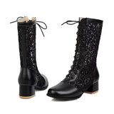 Coralie Lace Mesh Victorian Boots