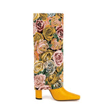 Ethiene Floral Upper Knee High Boots