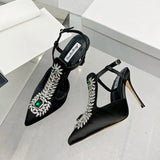 Fiona Rhinestone Pannel Satin Sandals