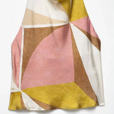 Hollies Geometry Prints Satin Halter Top and Pleated Skirts
