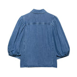 Carina Puff Sleeve Denim Blouse