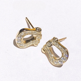 Crystal CZ Horsebit Stud Earrings