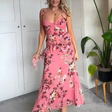 Sofia Pink Floral Ruffle Cami and Skirt Set