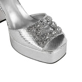 Talia Crystal Buckle Platform Ankle Strap Sandals