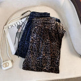 Lilian Leopard Velour Casual Pants