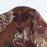 Anais Vintage Flower Printed Mesh Bodycon Dress
