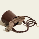 Manon Check Bow Tie Barrel Bag