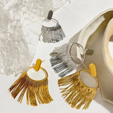 Louisa Golden Fringe Tassel Earrings