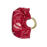 Sia Ruched Glossy Top Handle Tote