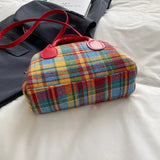 Julia Flannel Plaid Mini Bowling Bag