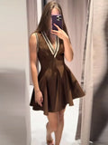 Maya Stripe V-Neck Flare Mini Dress