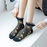 Sweet Floral Lace Ruffle Socks