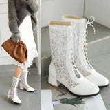 Coralie Lace Mesh Victorian Boots